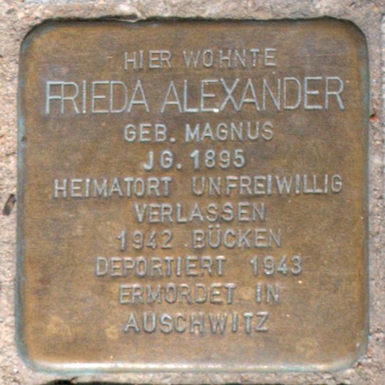 Stolperstein em memória de Frieda Alexander