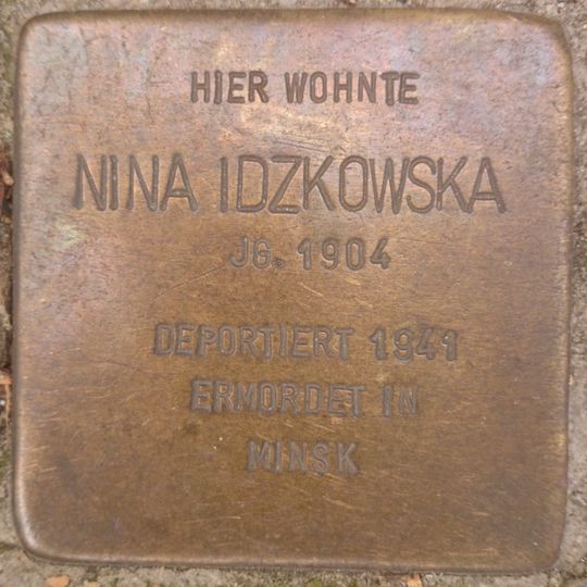 Stolperstein dedicated to Nina Idzkowska