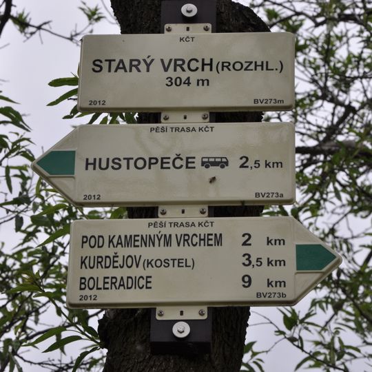 Rozcestník Starý vrch - rozhl.