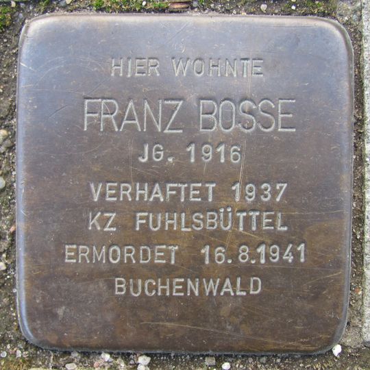 Stolperstein en memoria de Franz Bosse
