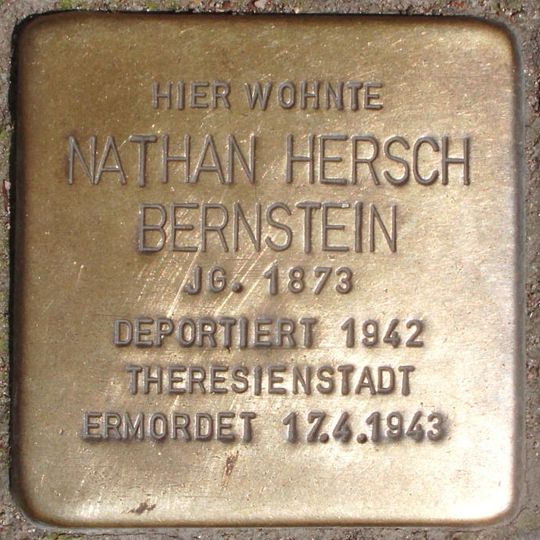 Stolperstein dedicated to Nathan Hersch Bernstein