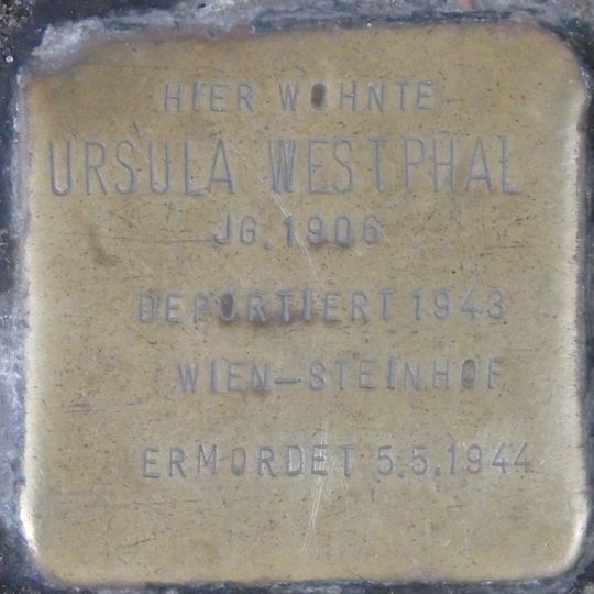 Stolperstein dedicated to Ursula Westphal
