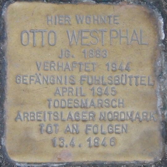Stolperstein dedicated to Otto Westphal