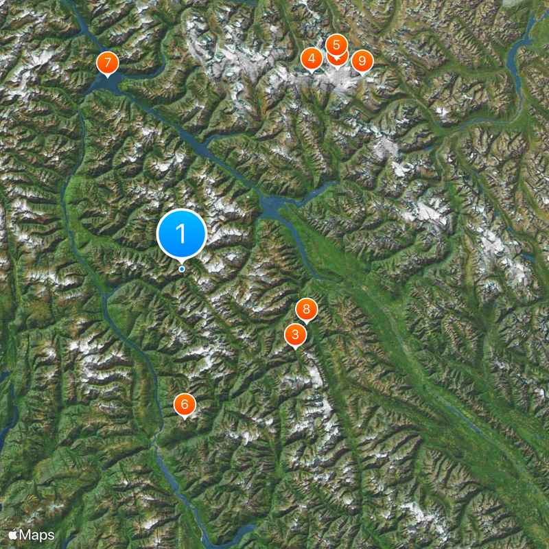 Selkirk Mountains Map