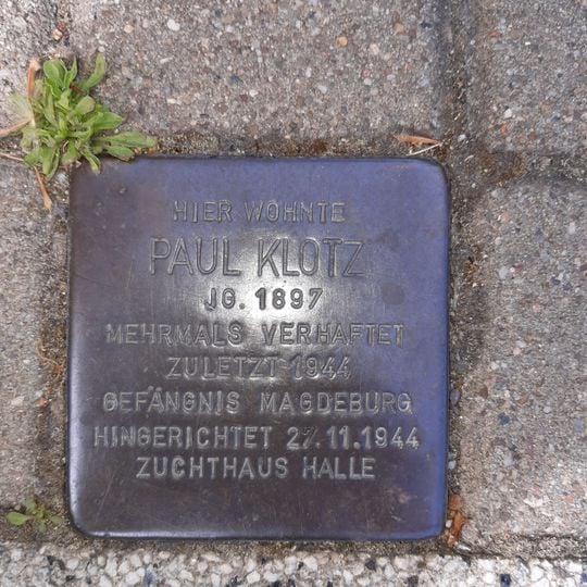 Stolperstein dedicated to Paul Klotz