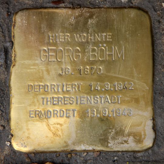 Stolperstein dedicated to Georg Böhm