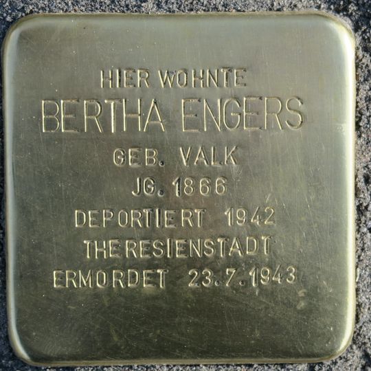 Stolperstein dedicated to Bertha Engers