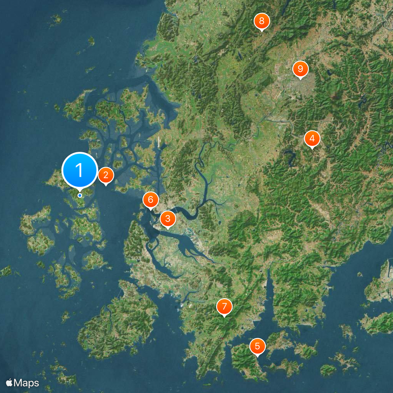 Getbol, Korean Tidal Flats Mapa