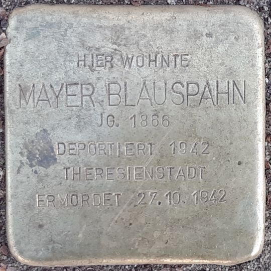 Stolperstein dedicated to Mayer Blauspahn
