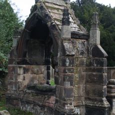 Canopied tomb of a member of the Venables Family in Churchyard of St. Mary at NGR SJ 84644 61570