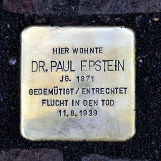 Stolperstein dedicated to Paul Epstein