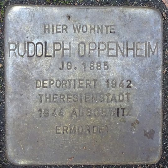 Stolperstein dedicated to Rudolph Oppenheim
