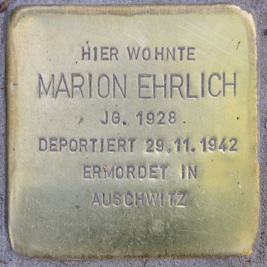 Stolperstein dedicated to Marion Ehrlich