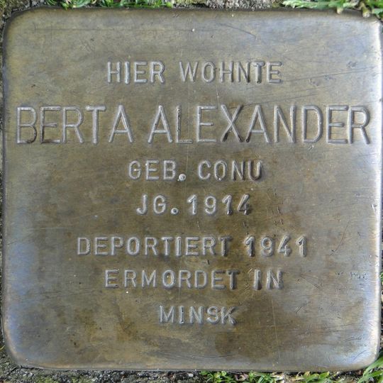 Stolperstein dedicated to Berta Alexander