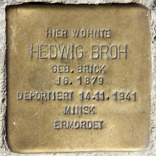 Stolperstein für Hedwig Broh