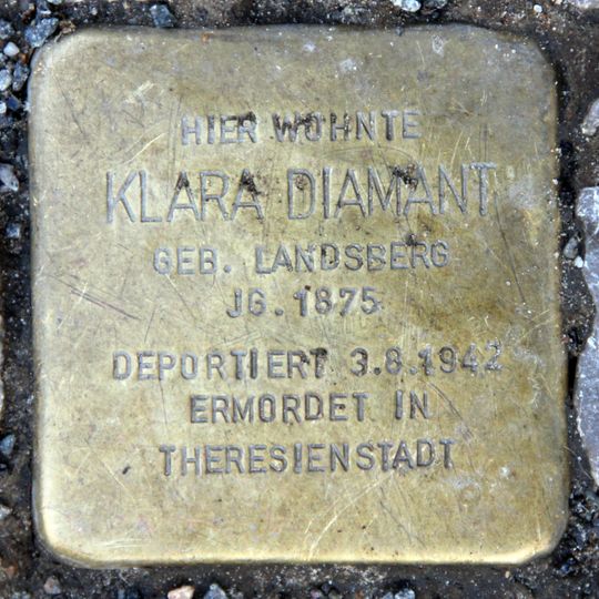 Stolperstein dedicated to Klara Diamant