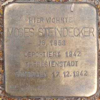 Stolperstein dedicated to Moses Steindecker