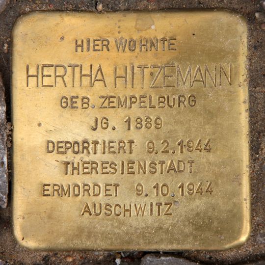 Stolperstein dedicated to Hertha Hitzemann