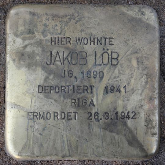 Stolperstein dedicated to Jakob Löb