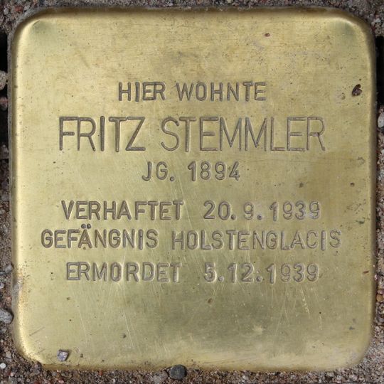 Stolperstein em memória de Fritz Stemmler