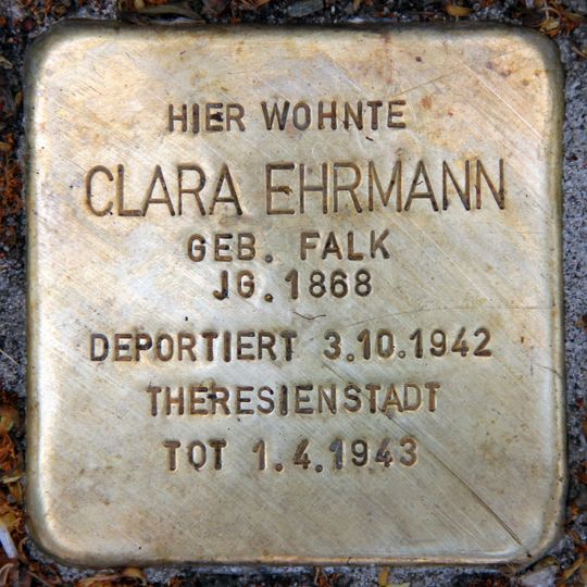 Stolperstein dedicated to Clara Ehrmann