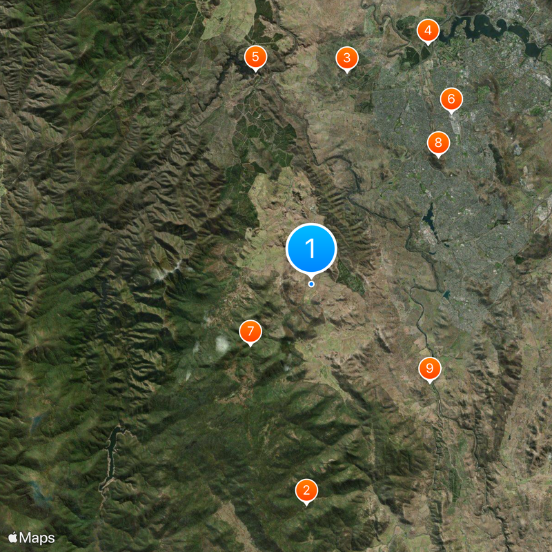 Australijskie Terytorium Stołeczne Mapa