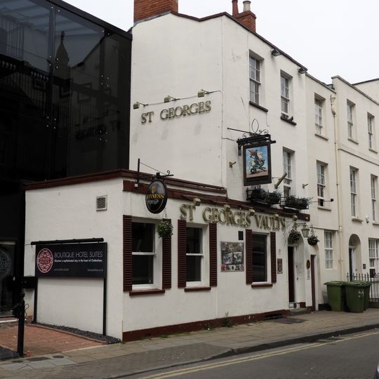 Handel House And St Georges Vaults Public House And Railings