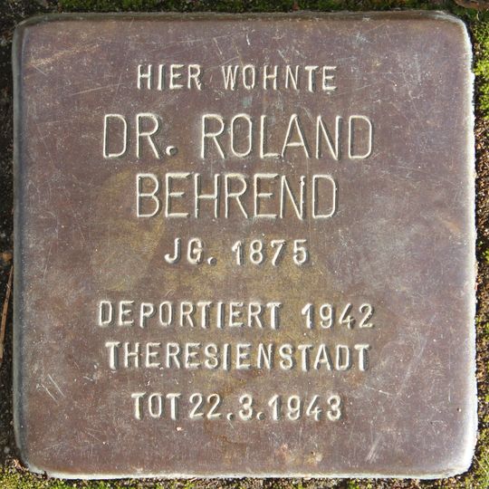 Stolperstein dedicated to Roland Behrend