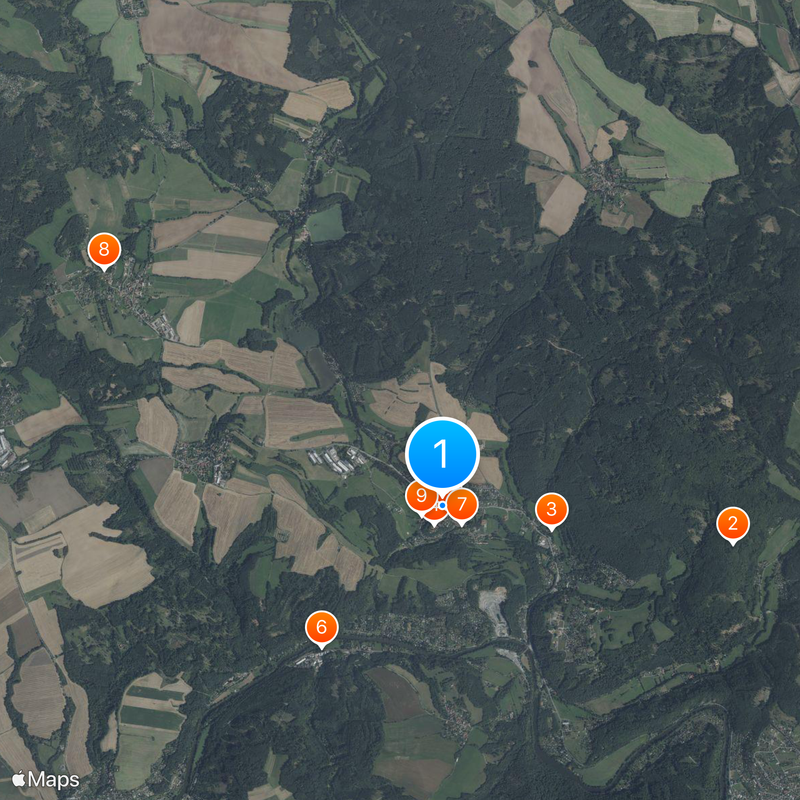 Stříbrná Skalice Kaart