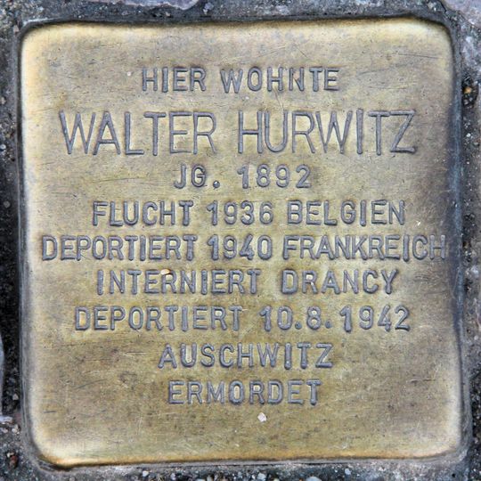 Stolperstein dedicated to Walter Hurwitz