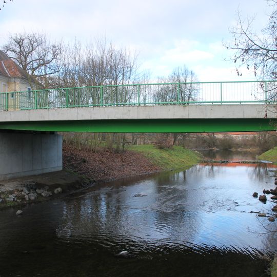 Bridge of Čerčanská street over the Konopišťský potok in Poříčí nad Sázavou