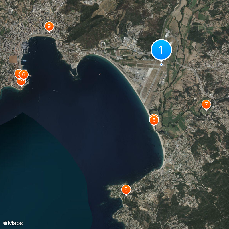 Ajaccio Napoleon Bonaparte Airport Map