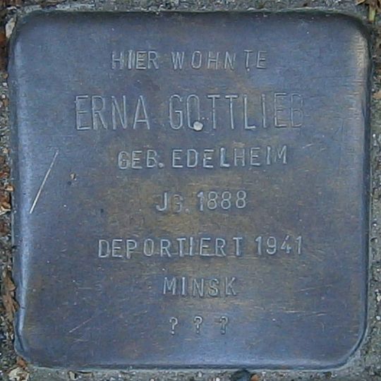 Stolperstein dedicated to Erna Gottlieb