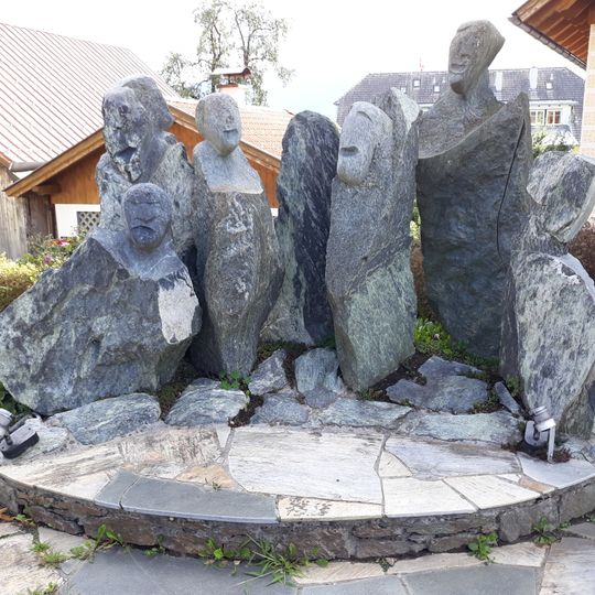 Skulptur Sängergruppe auf dem Dorfplatz Tangern