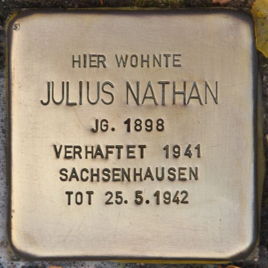 Stolperstein à la mémoire de Julius Nathan