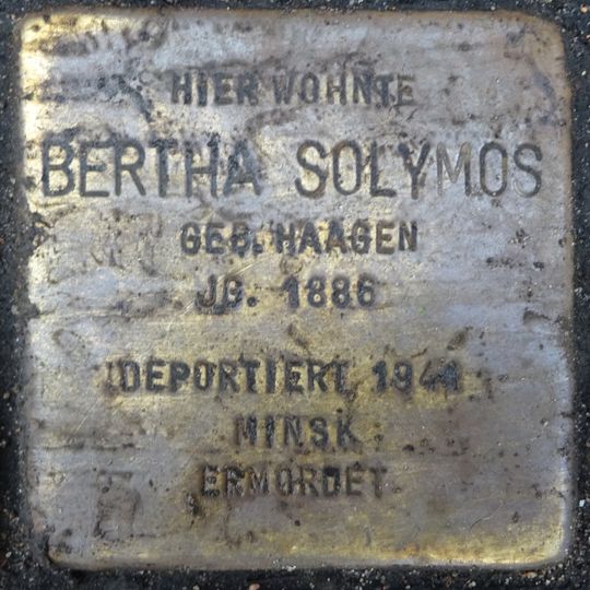 Stolperstein dedicated to Bertha Solymos