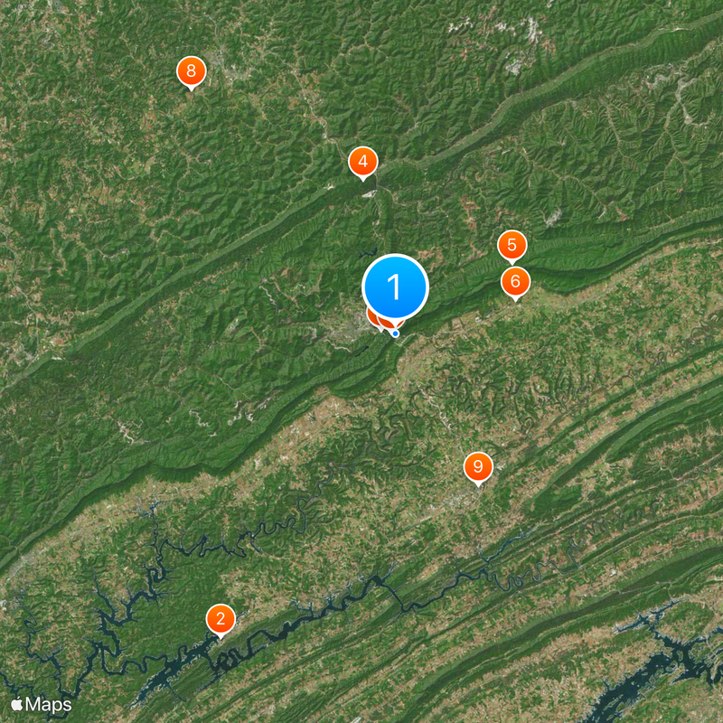 Cumberland Mountains Map