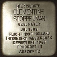 Stolperstein à la mémoire de Clementine Stoppelman