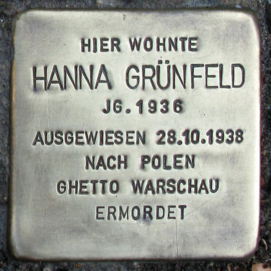 Stolperstein en memoria de Hanna Grünfeld