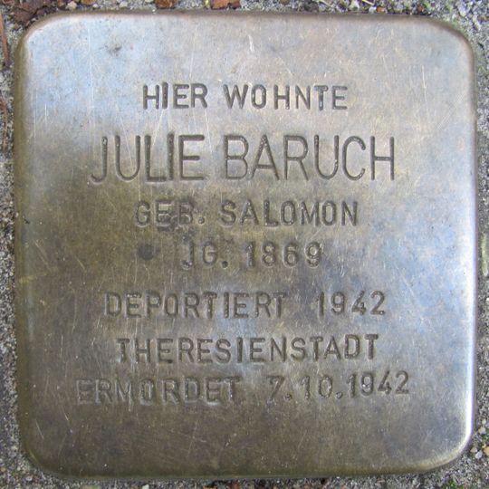 Stolperstein dedicated to Julie Baruch
