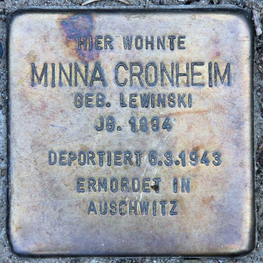 Stolperstein für Minna Cronheim