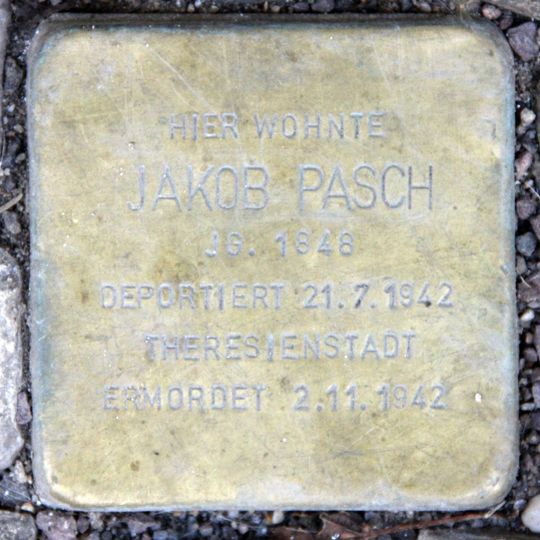 Stolperstein dedicated to Jakob Pasch
