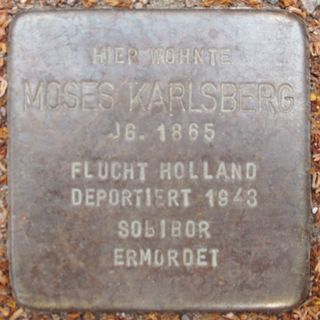 Stolperstein dedicated to Moses Karlsberg