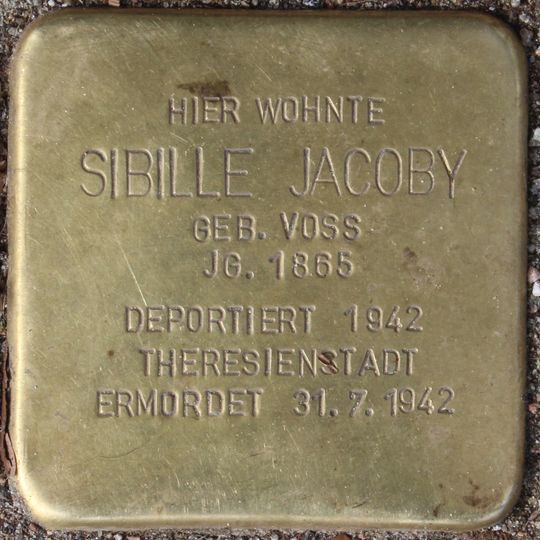 Stolperstein dedicated to Sibille Jacoby