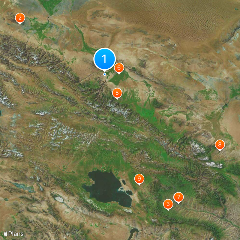 Zhangye Danxia Nationaal Geologisch Park Kaart