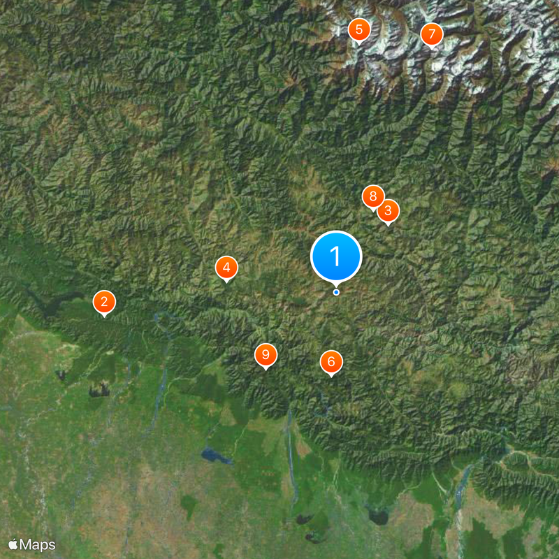 Kumaon division Kaart