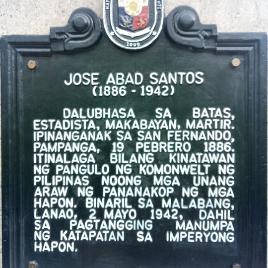 Jose Abad Santos historical marker