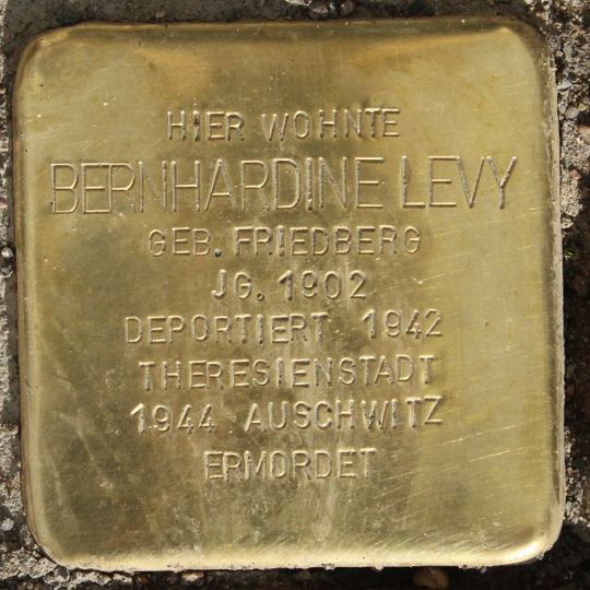 Stolperstein dedicated to Bernhardine Levy