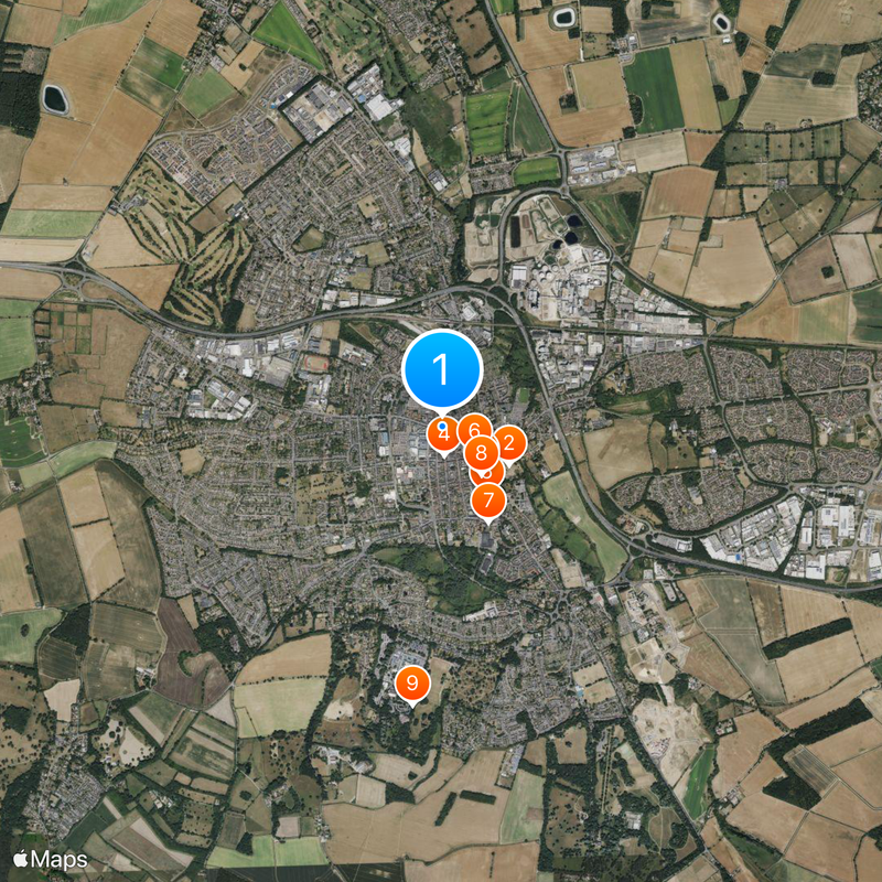 Bury St Edmunds Karte