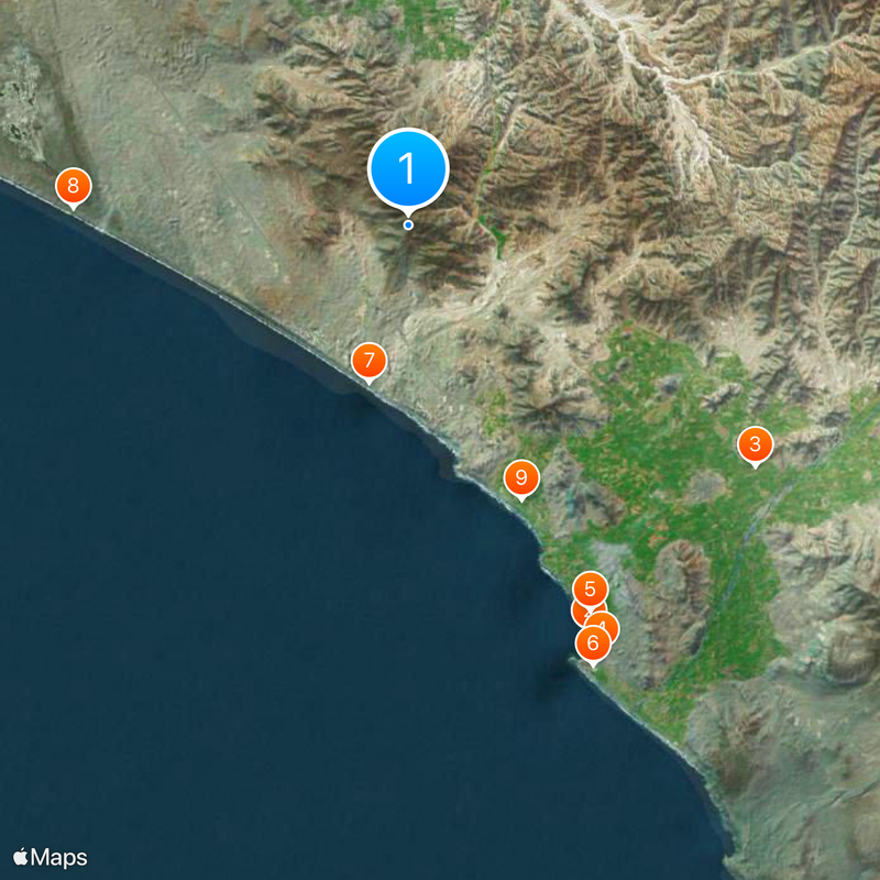 Lomas de Lachay Kaart